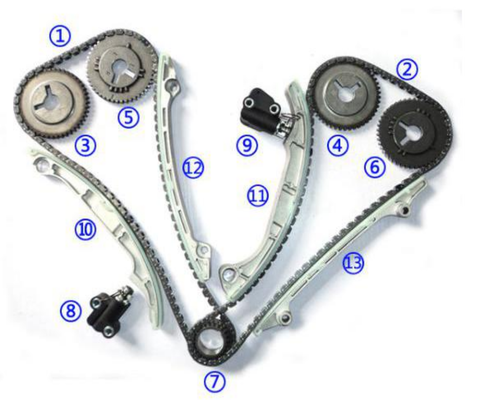 প্লাস্টিক PA66 / PA46 টাইমিং চেইন কিট ইনফিনিটি QX56 VK56DE V8 5.6L 5552cc 04-06