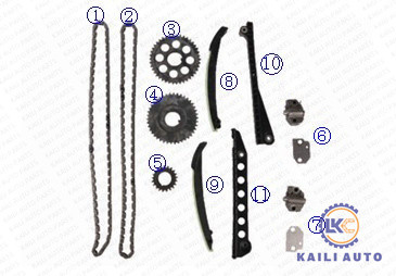 F6TZ6268AA 8*122 Ford Excursion E-350 5.4L 330Cu.V8 GAS SOHC 2001-এর জন্য টাইমিং চেইন সেট