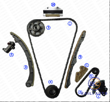 HONDA অ্যাকর্ড এলিমেন্ট CR-V ACURA এলিমেন্ট TSX ইঞ্জিন K24A1 K24A2 K24Z 2.4L DOHC 14401-PPA-004 176L এর জন্য টাইমিং চেইন কিট