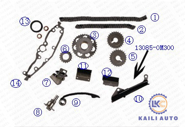 GA14DE GA16DE NISSAN AD রিসোর্ট ALMERA 13028-53Y00 80L 13070-53Y10 এর জন্য টাইমিং চেইন কিট